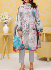 Norah Platinum Doriya Zari Printed Lawn 3 Piece Unstitched Suit NH24PDZ D-03